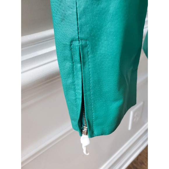 Jessica London Women's Teal Leather Long Sleeve Two Way Zipper Jacket Size 14 - Picture 4 of 14